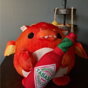 Tabasco Dragon Plush with Red and Orange Hues